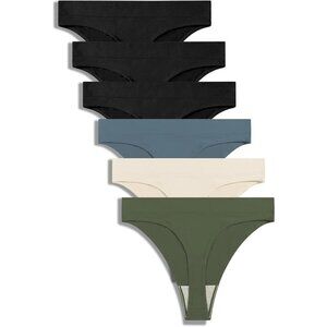 Women's Seamless Thong Panties Pack No Show Breathable Soft Comfortable